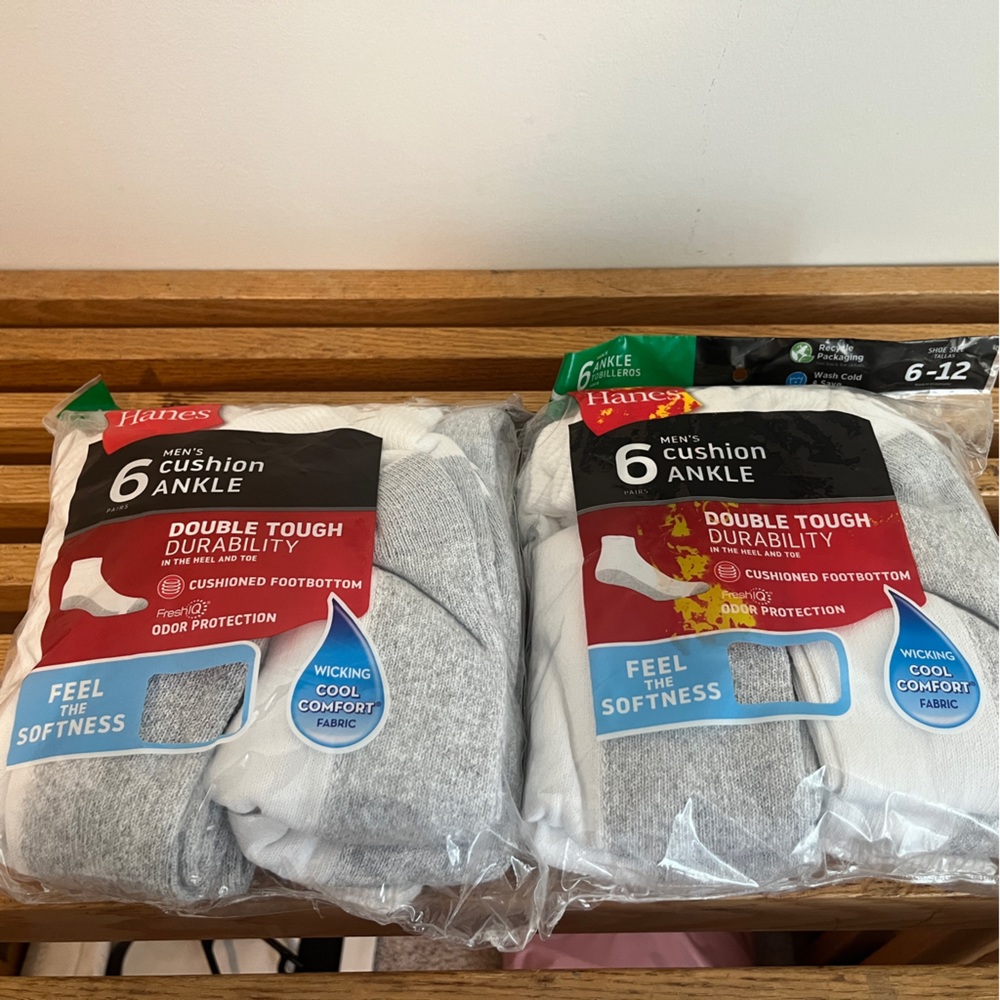 two pack of mens cushion ankle socks
